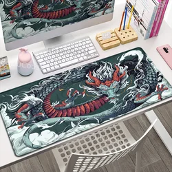 30x80cm Lock Edge KeyboardPad Large Office Non-Slip Computer Mouse Pad Japanese Art Dragon Deskmat Gamer Custom Home HD Mousepad