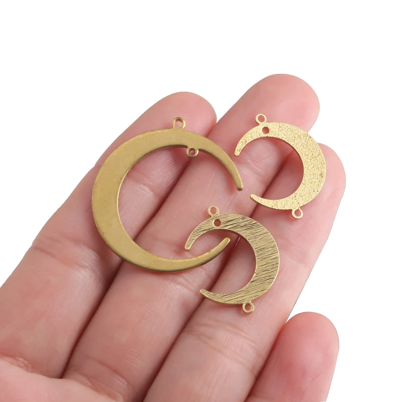 

20PCS Brass Crescent Moon Charms For Earing Making In Bulk Connectors Charms DIY Necklace Jewelry Finding Accessories