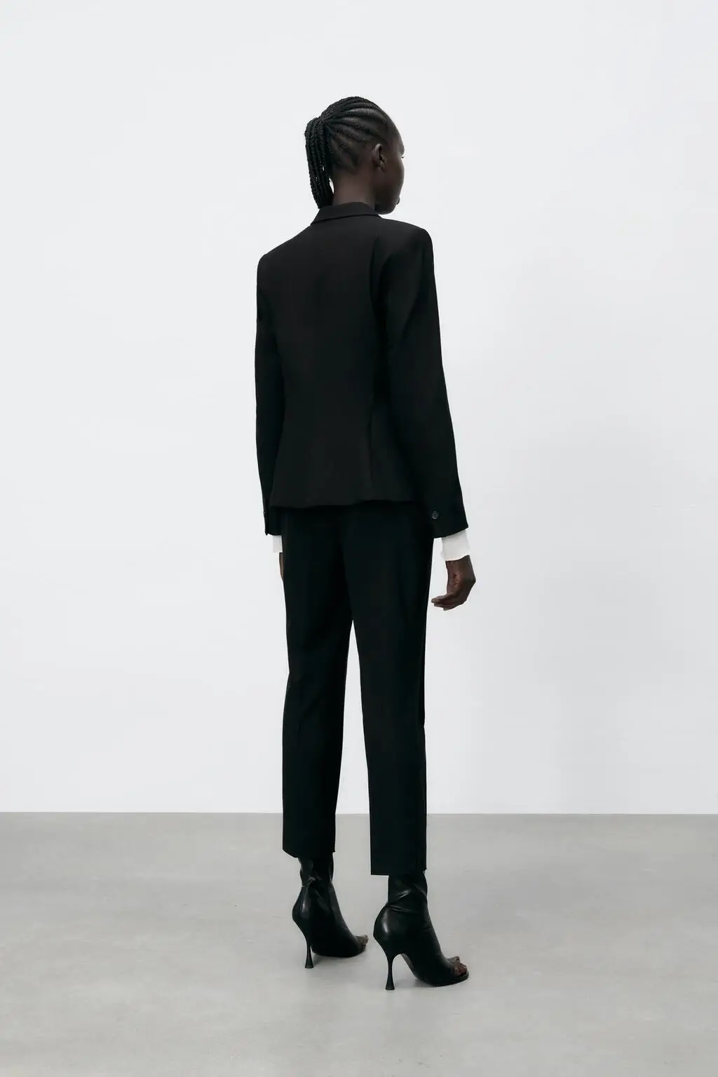 

Bla Basic Loose Tailored Women's Suit Jaet Spring Polyester Fabric Pure Color Commute Sle Long Sve Button Closure