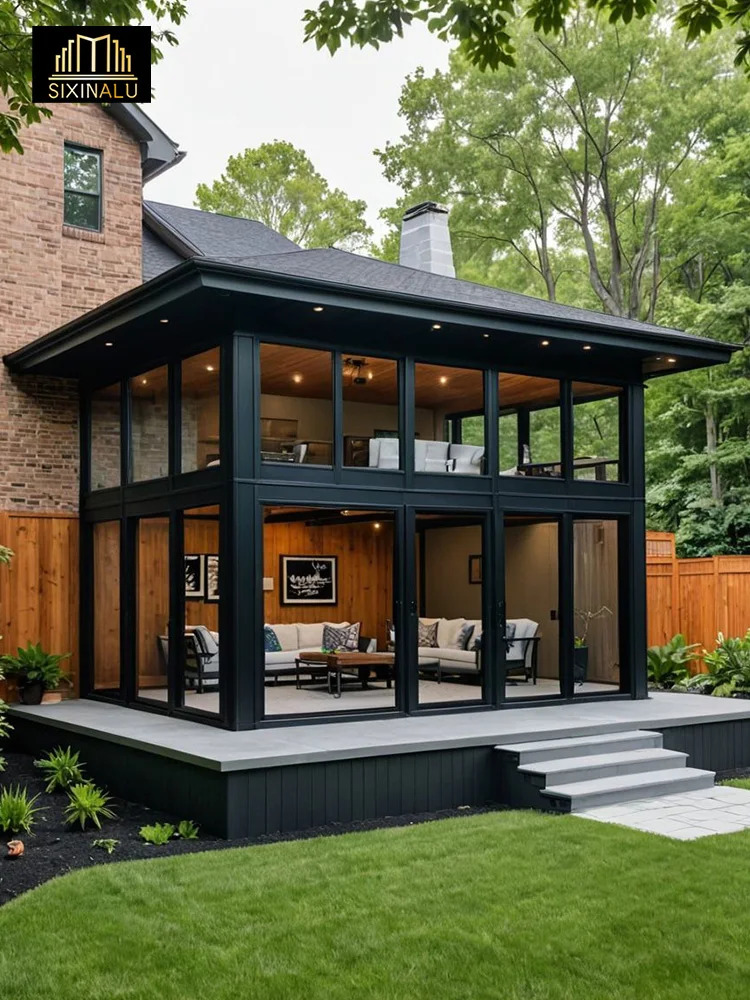

Sixinalu Sunroom Outdoor Glass Room Solarium Glass House Garden Patio Balcony Sunroom Double Glazed Aluminum Home Decor Custom