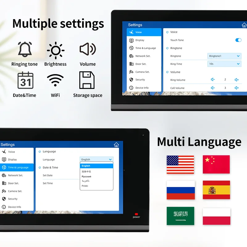 Sistema de intercomunicación para teléfono y puerta, intercomunicador con detección de movimiento PIR, grabación de vídeo, WIFI, TUYA