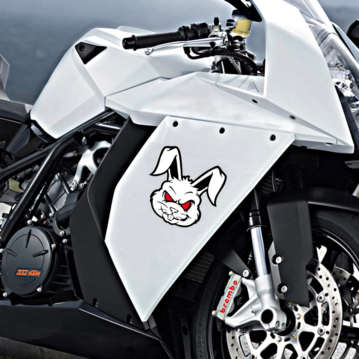 Evil Rabbit Motorcycle Stickers Moto Windshield Fuel Tank Body