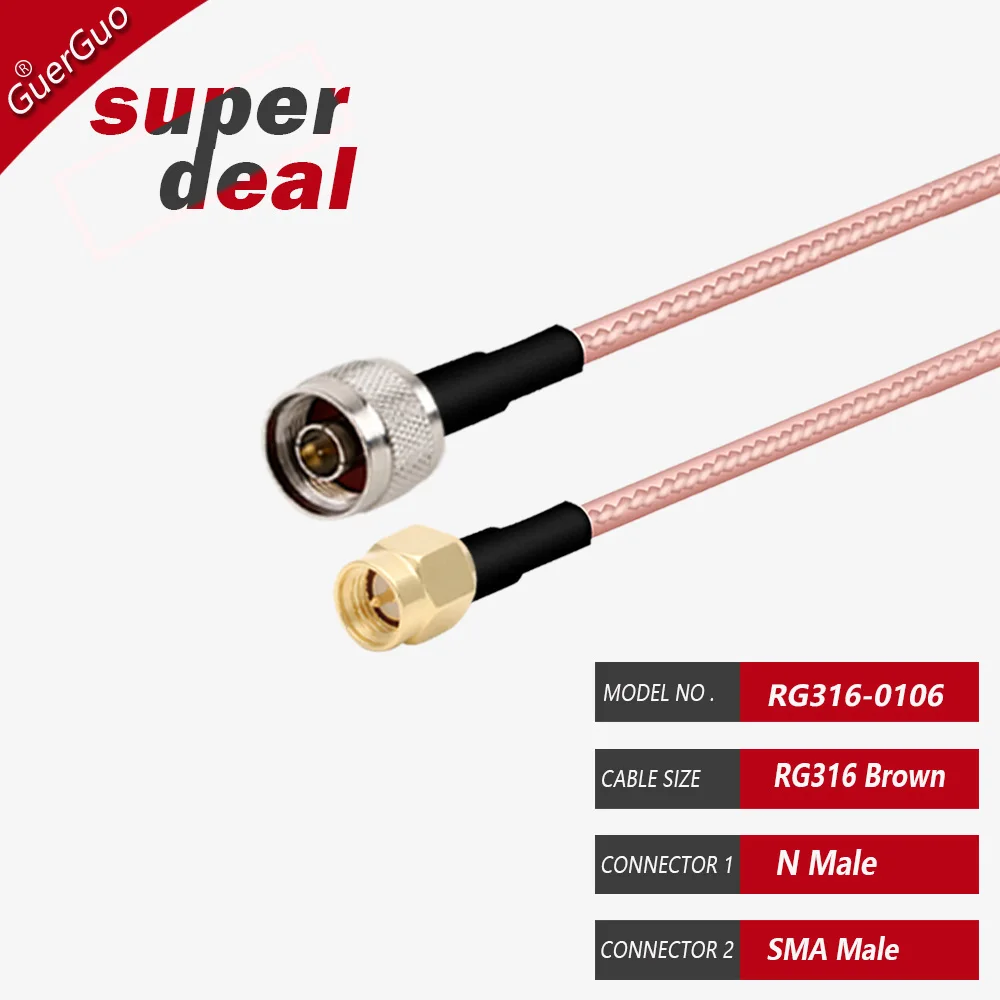 RF Coaxial RG316 Cable L16 N Male to RP SMA Male Female Conncetor Low Loss 50 Ohm for 3G 4G Modem Antenna Extension Cord  Jumper