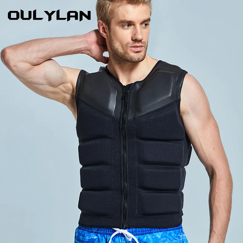 Oulylan Life Vest Surf Raft Kayak Fishing Jet Ski Water Life Jacket for Adult Super Buoyancy  Sport Swimming Rescue Life Jacket