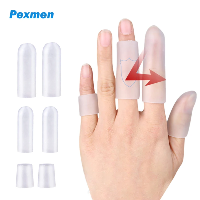 

Pexmen 2Pcs/Pair Finger Cots Finger Protectors Waterproof Finger Brace Sleeves for Hands Cracking Eczema Blisters and Corns