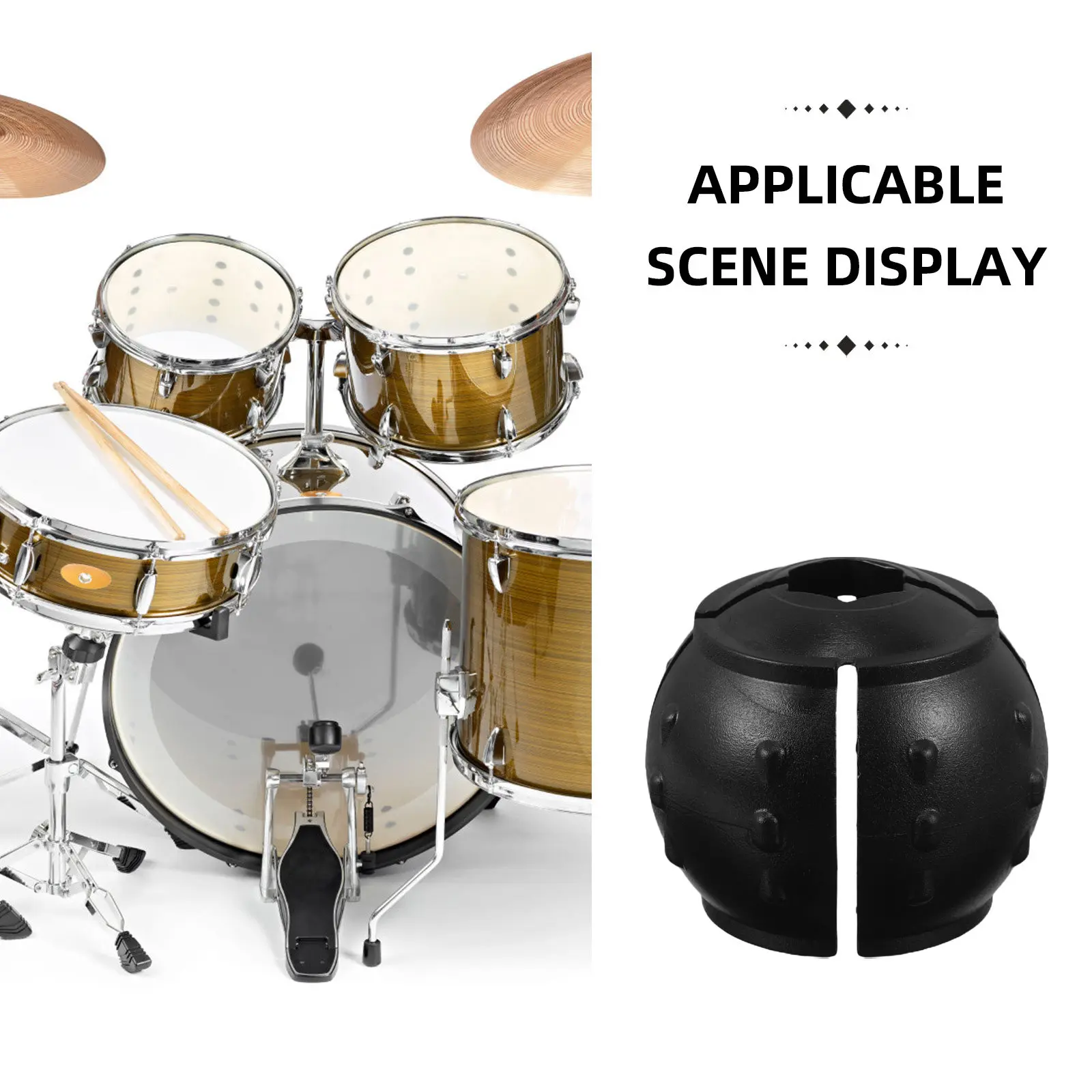 L Rod Ball Drum Mount for Drums Cymbal Stands Rubber Construction Universal Drum Hardware Percussion Mount Pole Accessory