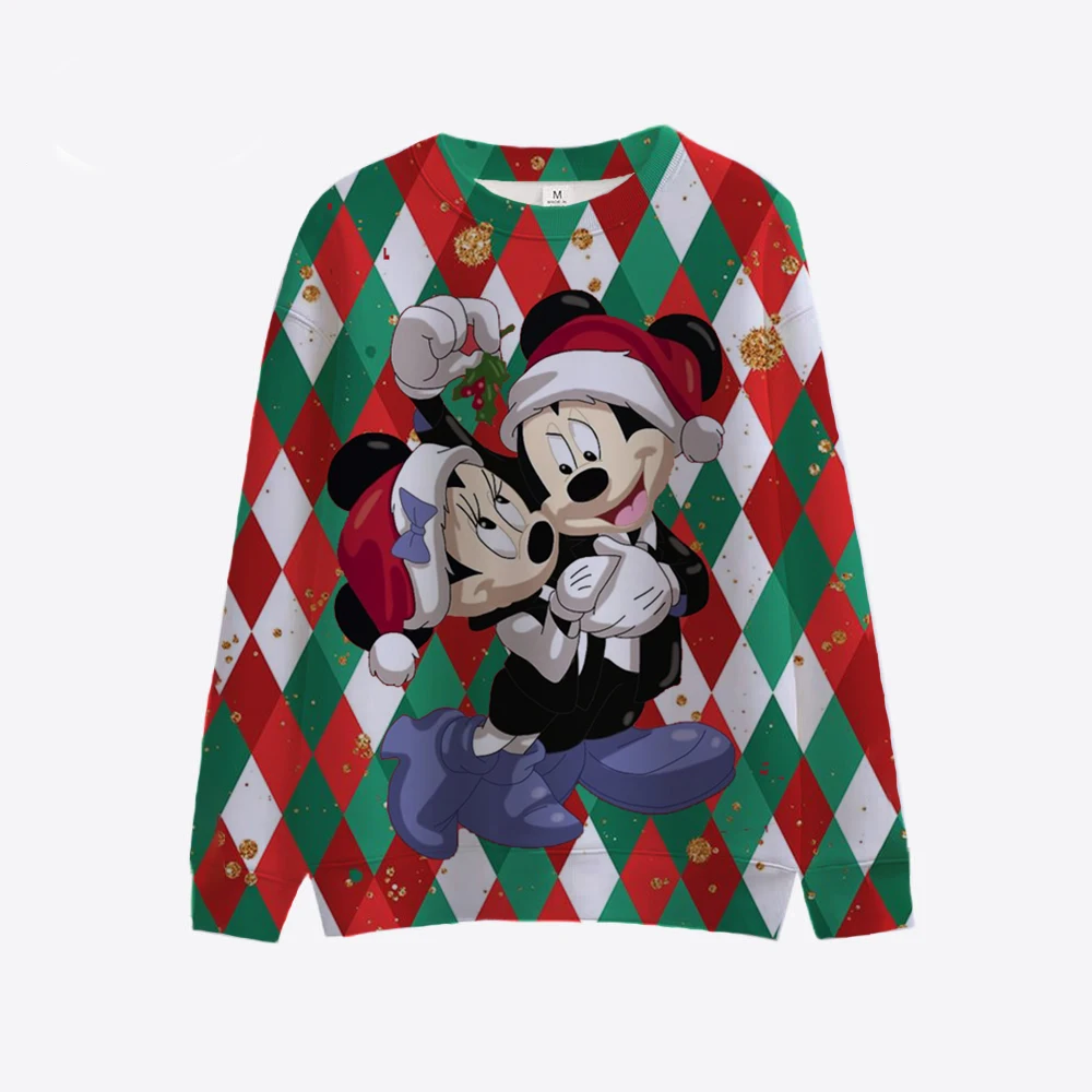 Disney Cartoon Mickey Mouse Mickey Mouse Couple Christmas Hoodies Women's/Men's Thin Autumn Sweater Women's 90s Clothing