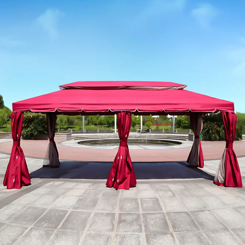 

4*6meter aluminum outdoor gazebo tent for Terrace patio garden pavilion large carport Rectangular for rain and sun resistant