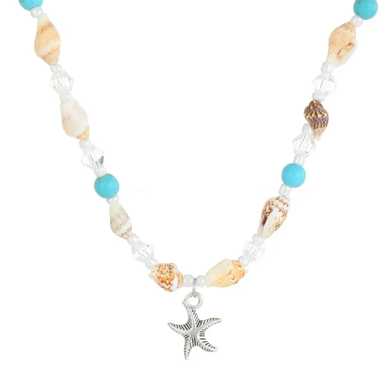 Collar De estrella De mar bohemio para Mujer, cadena De clavícula De concha creativa estilo Ins, Bea1ded