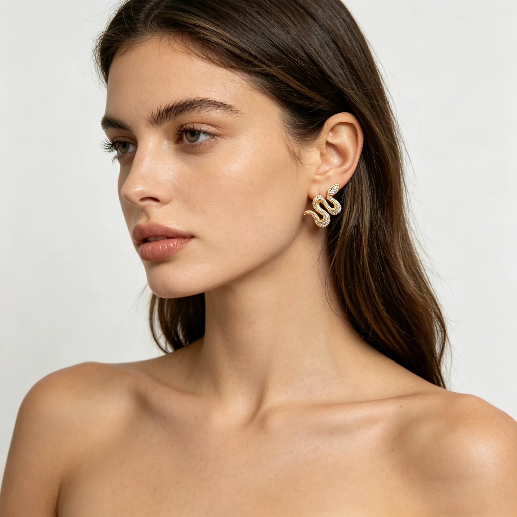 Fashion Earrings 2026 Gold/Silver Snake Nail Charms Metal Alloy Snake Bridesmaid Gifts Street Birthday Party Bride Accessories