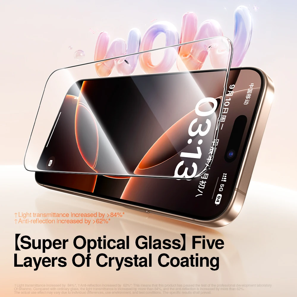 واقي شاشة SmartDevil لهاتف iPhone 17 Pro Max 17 Pro 16 15 14 صندوق خالي من الغبار عالي الدقة طبقة زجاجية شفافة مضادة للبصمة