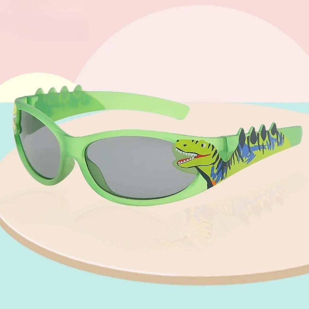 Moda infantil óculos de sol dos desenhos animados dinossauro óculos de sol bonito festa decoração óculos protetor solar proteção uv