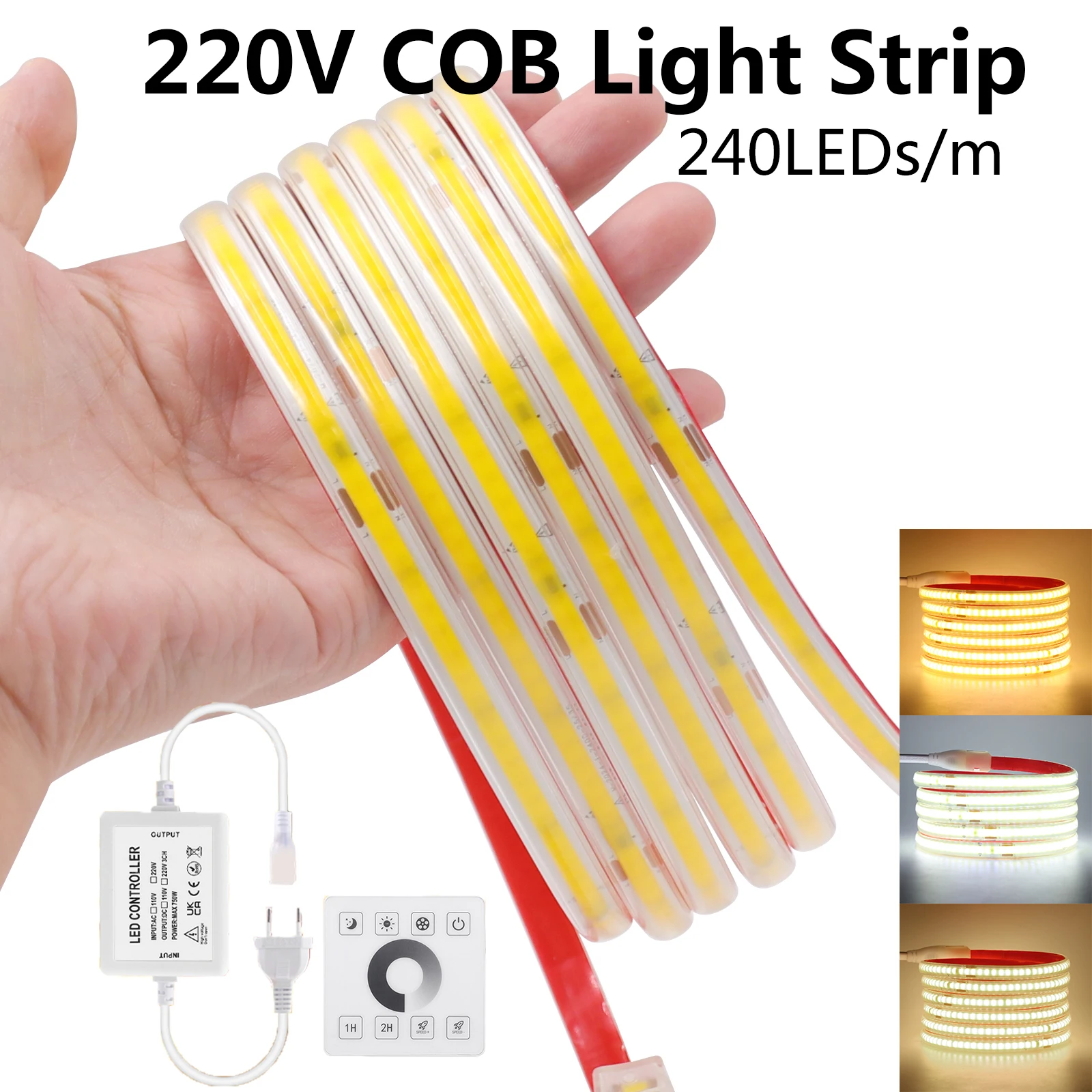 fita-de-led-neon-cob-dimerizavel-220v-com-controle-por-toque-rf-plugue-eu-uk-au-impermeavel-branco-quente-natural-flexivel-240-leds-05m-a-25m