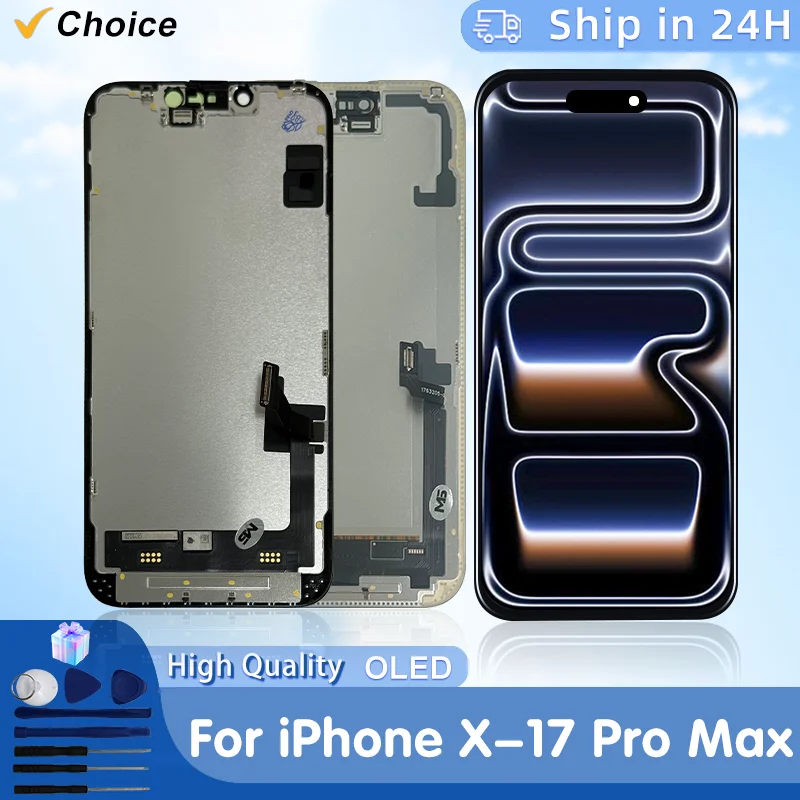 OLED For iPhone X XR LCD XS Max Display 3D Touch For iPhone 11 12 13 Mini 14 Pro 15 16 Plus 17 Pro Max LCD Digitizer Replacement