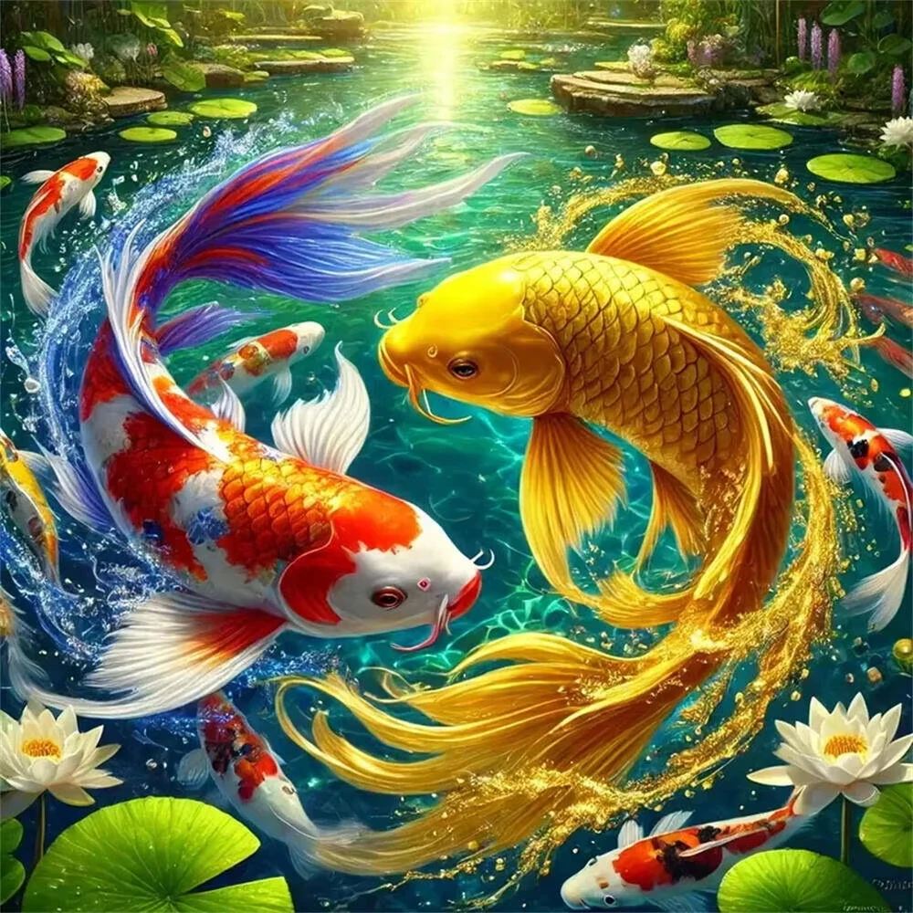 New Arrival Number Oil Painting Fish Animal Kit Canvas Painting By Numbers DIY Handmade Artwork Wall Decoration Mural For House