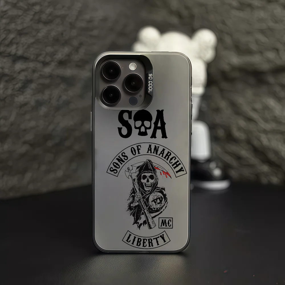 Coque de téléphone TV s-sons d'a-narchy, étui de protection couleur IMD pour iPhone 12 11 13 14 15 16 17 Max Pro Plus Mini