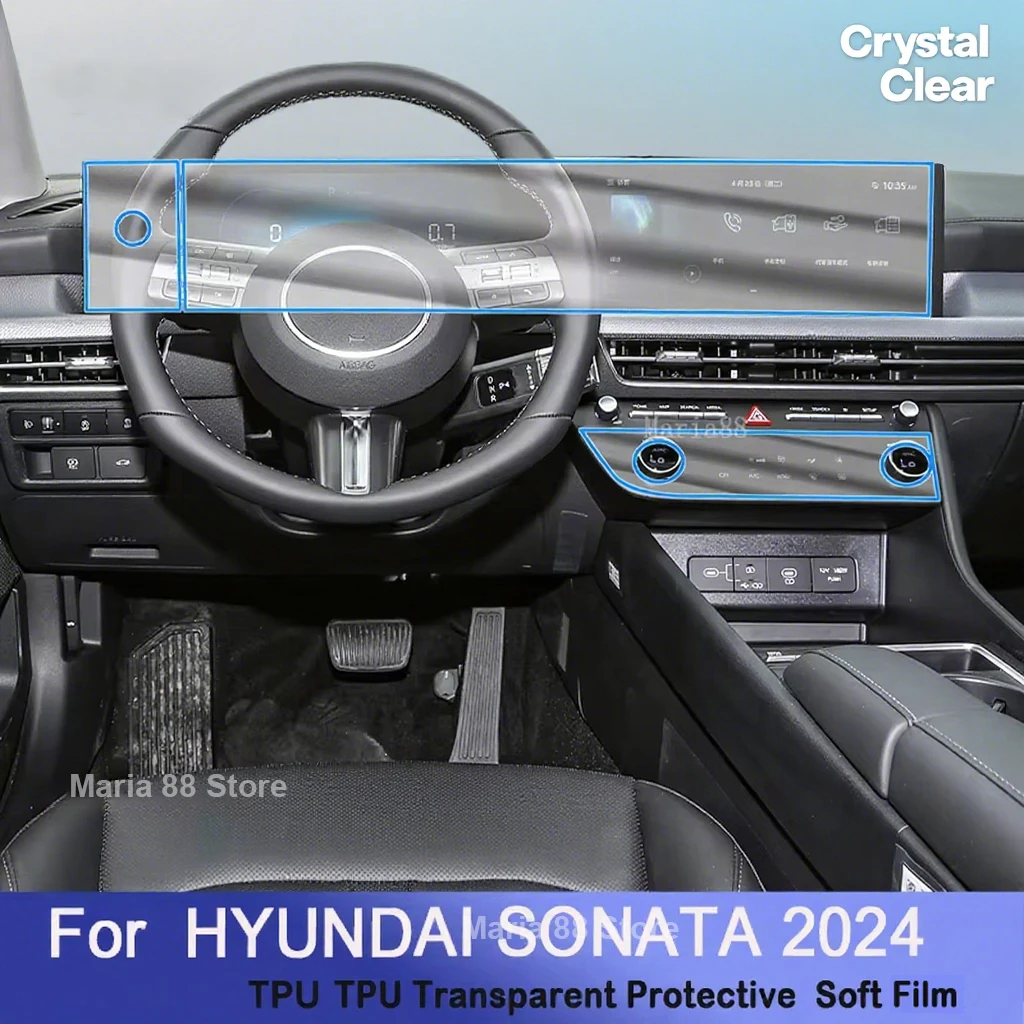

For HYUNDAI SONATA 2024 Car Air Interior Center instrument Navigation Console TPU Protective Film scratch Repair Sticker