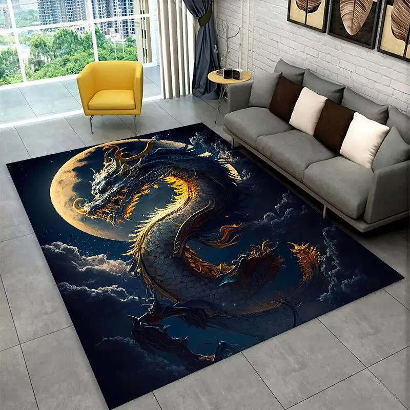 Dragon China Loong Cartoon Large Area Rug Non-slip Durable Carpet for Bedroom Living Room Sofa Doormat Home Decor Floor Mat Gift - view 2