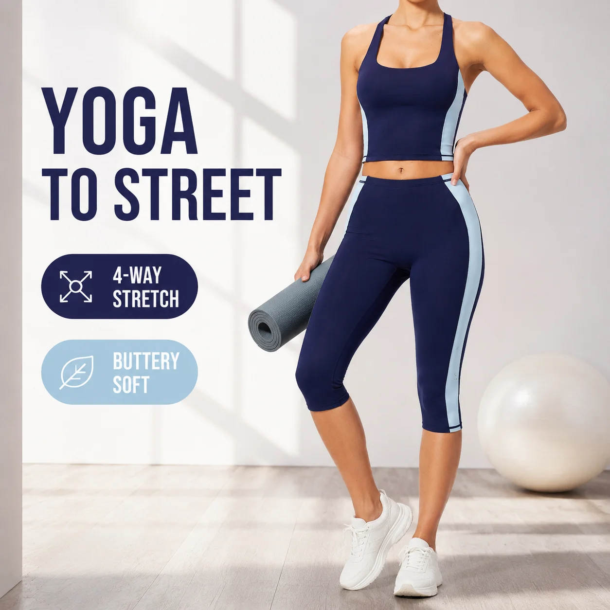 Pilates Yoga Video - Conjunto de Yoga Feminino: Top Regata