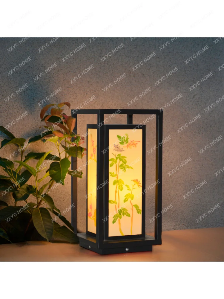 New Chinese Style Lawn Lamp Outdoor Waterproof Landscape Lawn Outdoor Garden Lamp Villa Power-on Garden Floor Lamp Pillar Lamp