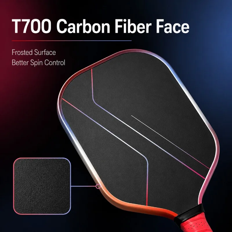 USAPA Approved Pickleball Paddle Set 2 Paddles 4 Balls Carry Bag T700 Carbon Fiber 16mm Frosted Surface image 6