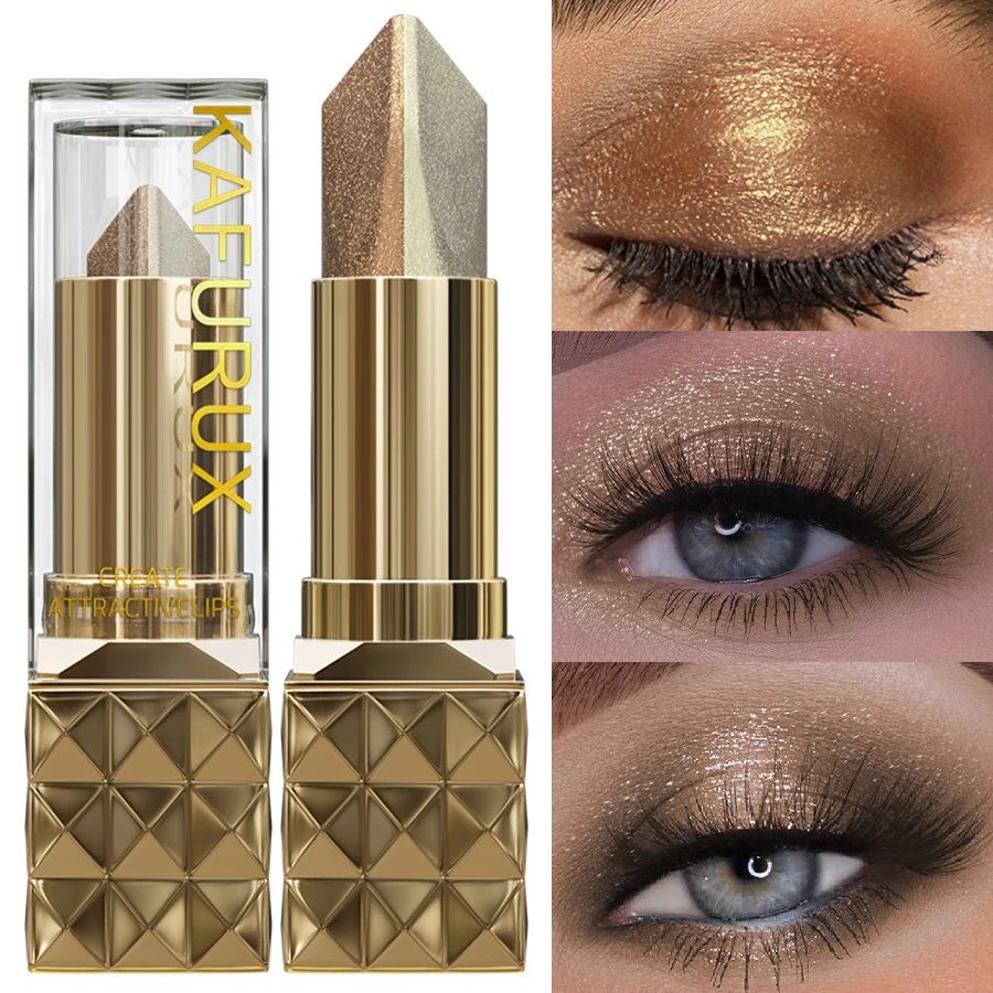 2色アイシャドウスティック シマーグリッターブラウン 立体感 ナチュラル メイク落ちなし アイコスメ レディース ギフト