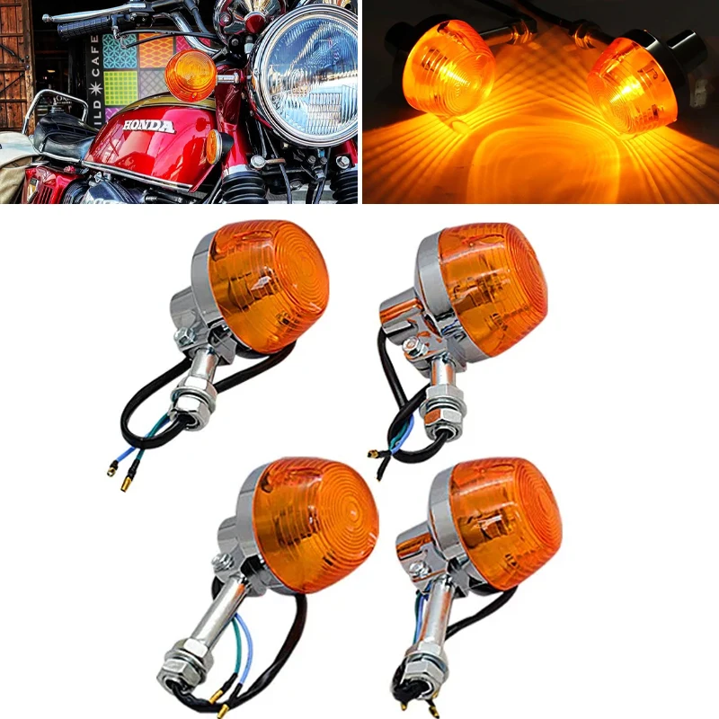 Kierunkowskazy motocyklowe do Honda XL100 C70 CT70 CT90 CB350 CM400 CB450 CB750, przednie i tylne światła sygnalizacyjne