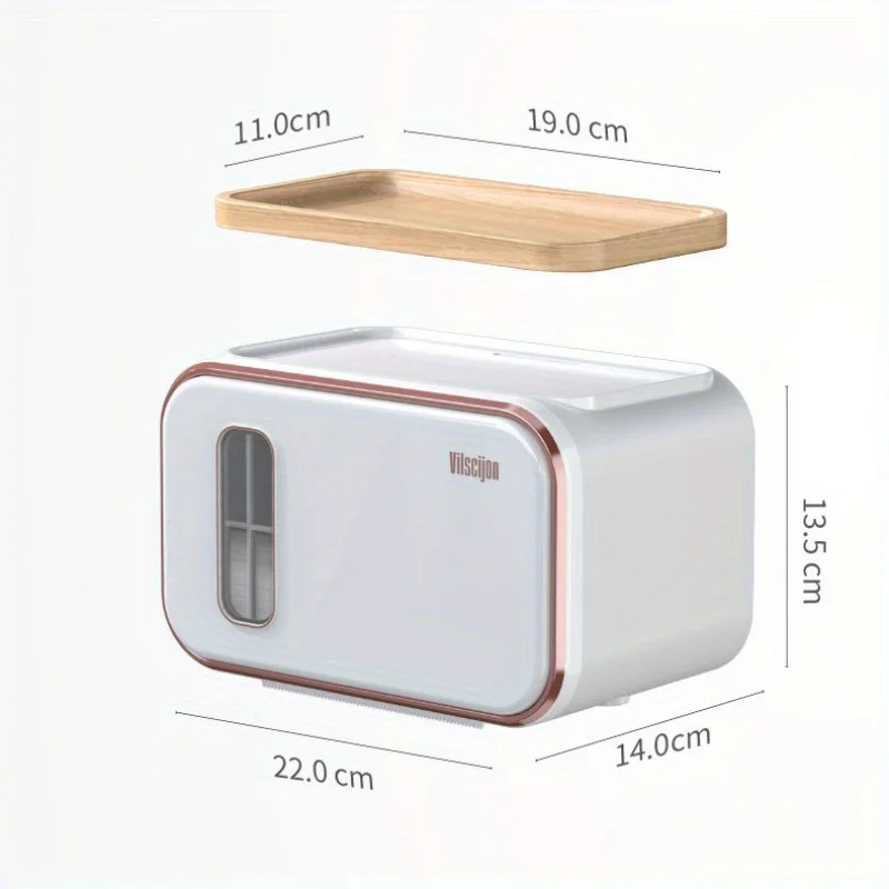 1pc Plastic Toilet Paper Roll Holder Wall Mounted Bathroom Tissue Box Punch Free Waterproof Storage Accessories Home