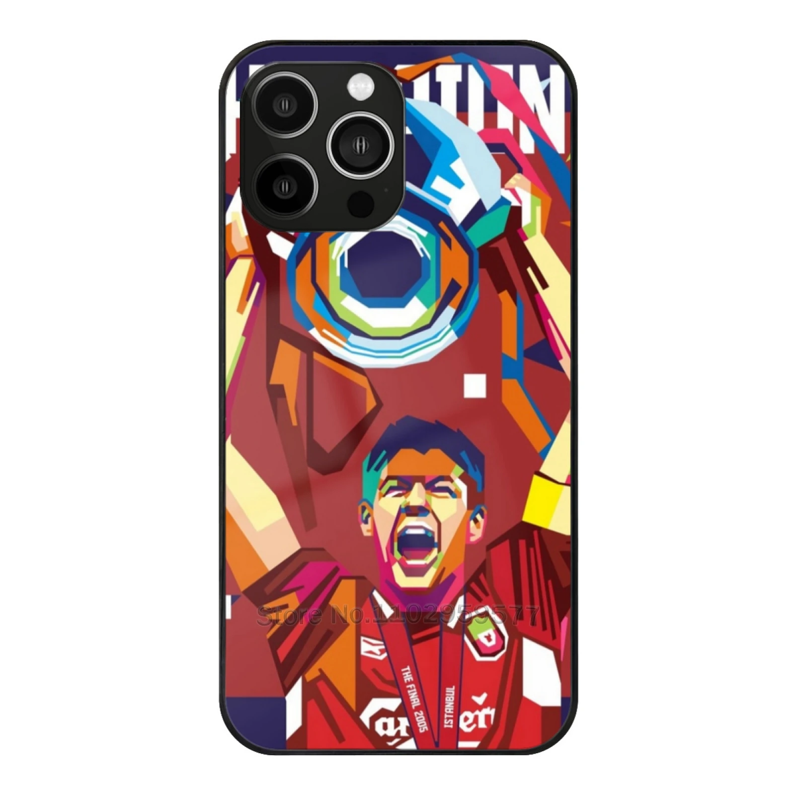 Steven Gerrard 2005 Soft Glass Case For Iphone 15 14 13 12 11 Pro X Xs Xr 7 8 Max Mini Cover Steven Gerrard England Football