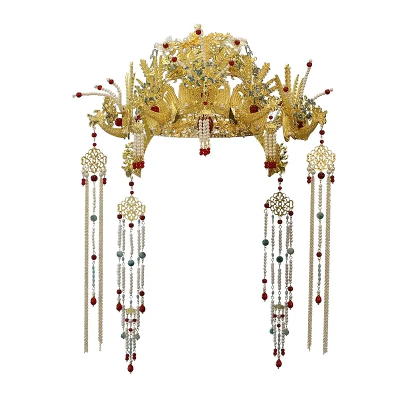 Couvre-chef de style Y Ming, mariée de style chinois haut de gamme, couronne de phénix de mariage Han, accessoires de mariage luxueux