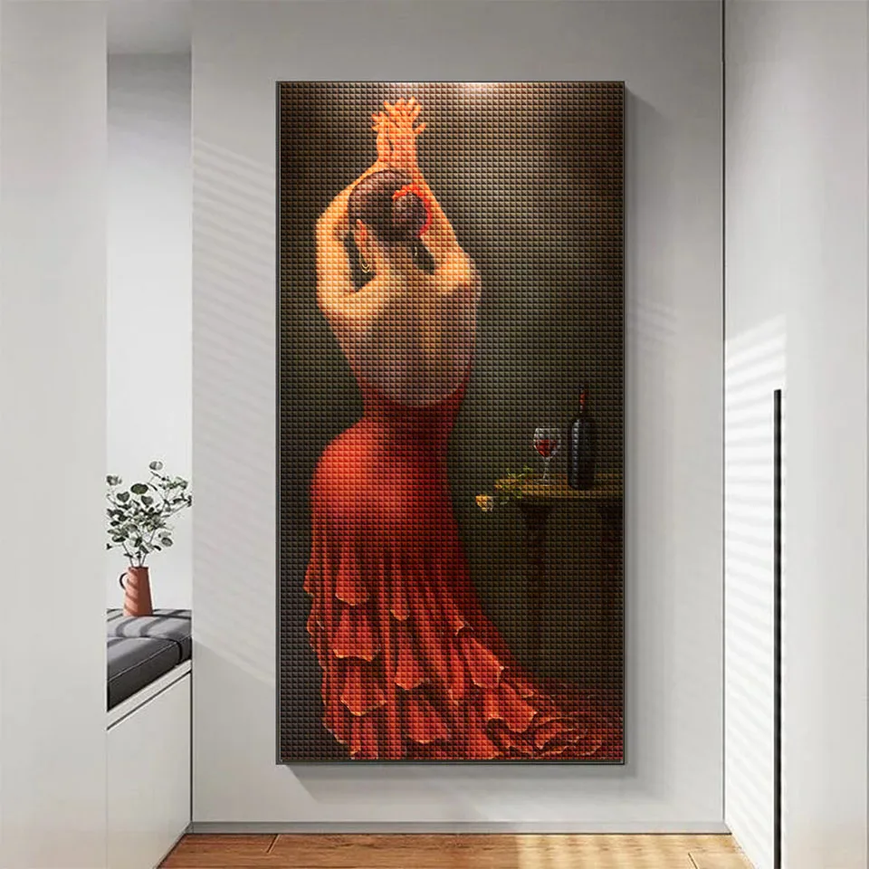 

5D DIY Diamond Painting Mosaic Art Kit Red Dress Beauty Embroidery Square Round Rhinestone Handmade Cross Stitch Home Decoration