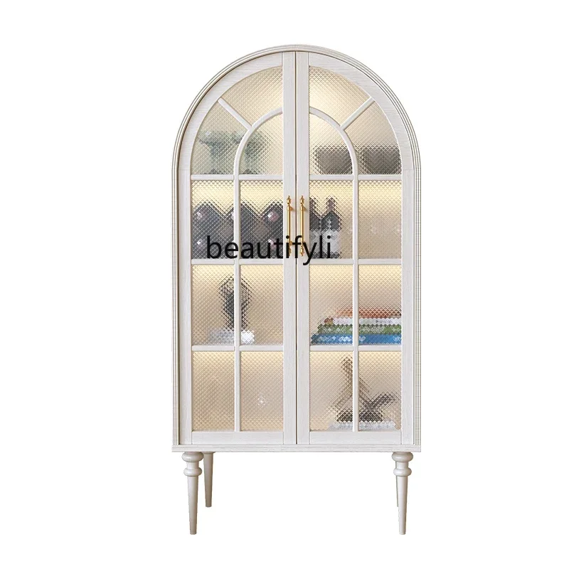 

Light luxury American retro dining side cabinet French entrance living room bookcase storage decorative side cabinet