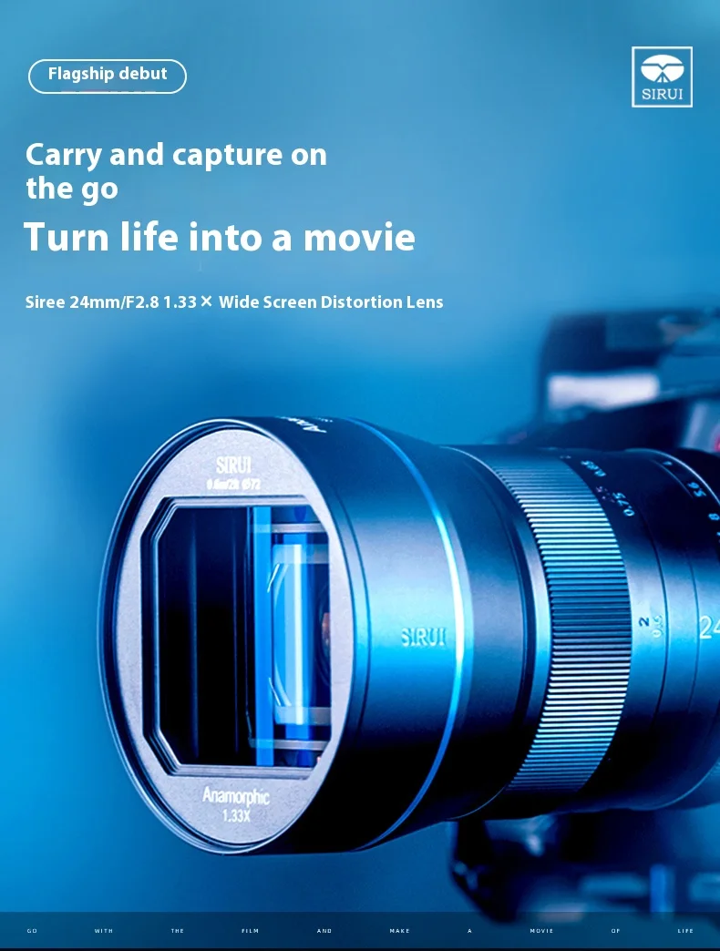 

SIRUI 24mm F2.8 1.33x Anamorphic Camera Lens APS-C Manual Focus Lens For Canon EF-M Sony E Nikon Z Fujifilm XF M43 Cameras
