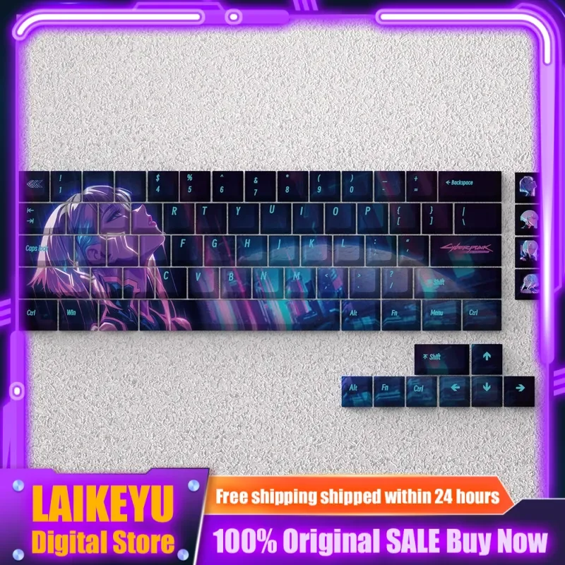 

Cyberpunk Edgerunners Lucy Anime Mechanical Keyboard Keycaps Cherry Profile PBT Custom Opaque Front Engraving for PC Accessories