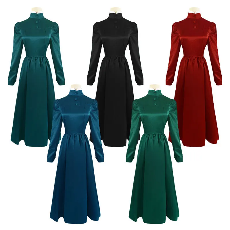 

Medieval Retro Solid Color Large Skirt Dress Cosplay Court Dress Evening Dress Cospaly Stage Performance Costume