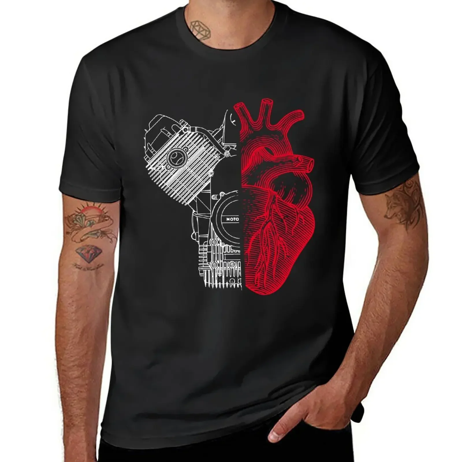 Ho un cuore bicilindrico on black T-Shirt blacks anime clothes mens clothes