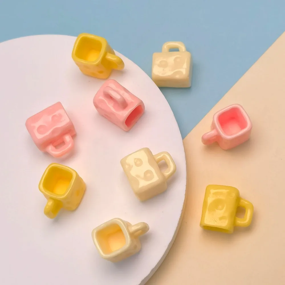 10pcs Mini Cheese Cup Empty Cup Resin Diy Doll house Keychain Pendant Handmade Miniature Landscaping Ornaments Home Decor