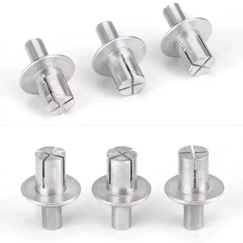 30/50/100pcs Aluminum Expansion Rivets Hammer Drive Piercing Rivets with Stainless Steel Rod for Fastening