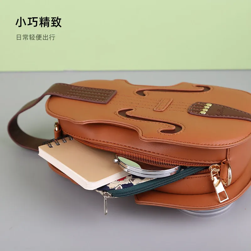 Creative Backpack Single Shoulder Fashionable Versatile Women's PU Saddle Bag Multifunctional Sports Score Violin Crossbody Bag