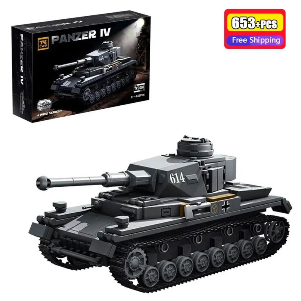 

653PCS World War II German Panzer IV Tank Military Building Blocks Set DIY Construction Model Educational Toys For Boys Kid Gift
