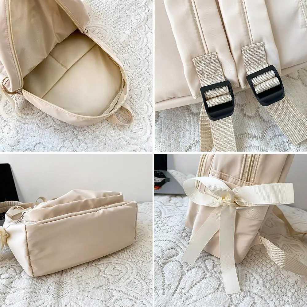 Sac à dos imperméable de grande capacité pour femmes, sacs d'école blancs pour adolescentes, sac de jour décontracté en toile, sac à dos de voyage