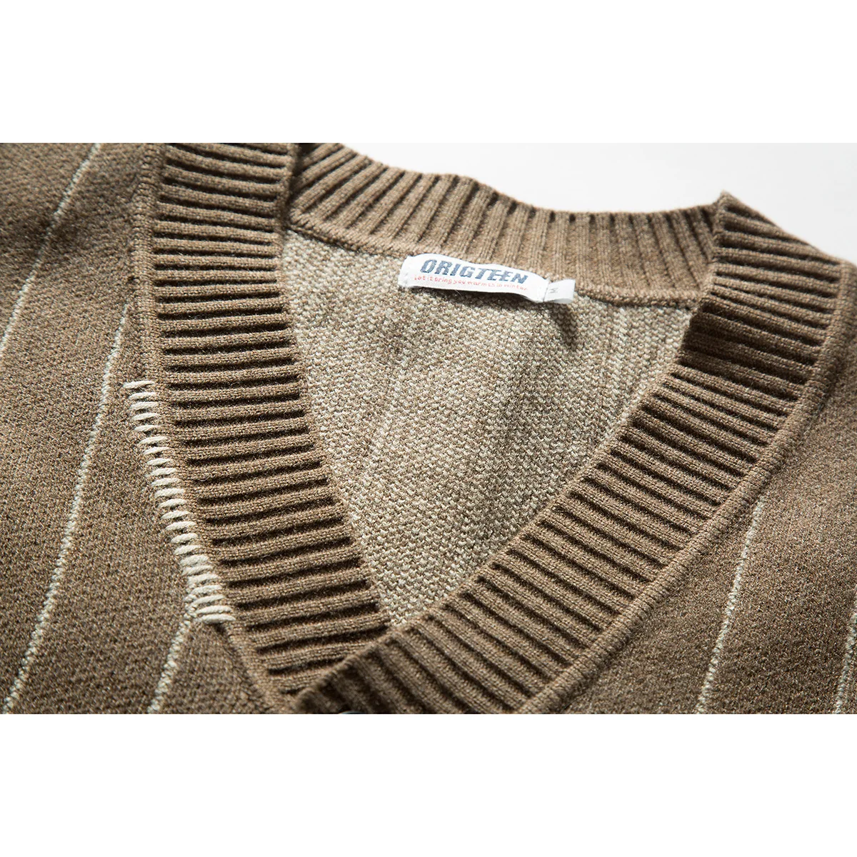 ฤดูใบไม้ผลิฤดูใบไม้ร่วงลายเสื้อสเวตเตอร์ถักเสื้อกันหนาวผู้ชายแฟชั่นวินเทจหลวมสบายๆถักเสื้อกันหนาวเสื้อถักเสื้อ