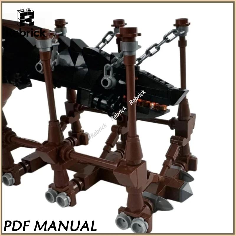 Battering Ram MOC Building Bricks Construction Set –  Castle Siege Battle Model Toy for Birthday Gift & Collection Display