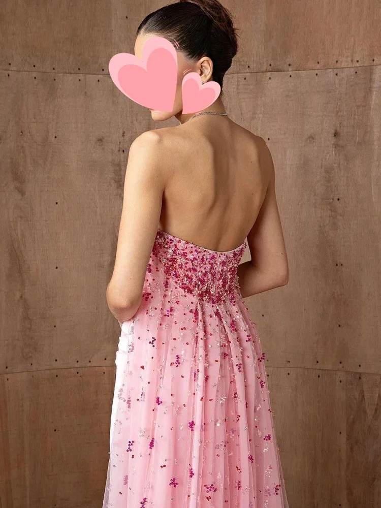 Customized High quality Classic Exquisite Jersey Pleat A-line Strapless Long Dresses Prom Dresses Retro Matching Formal image 5