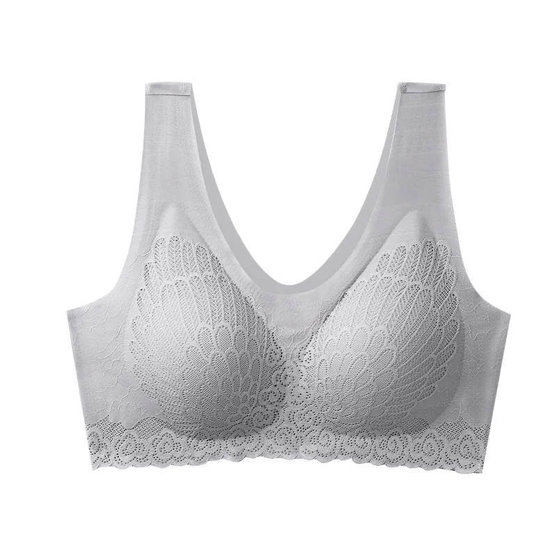 3pcs Plus size Latex Bra Seamless Bras For Women Underwear  Push Up Bralette With Pad Vest Top Bra