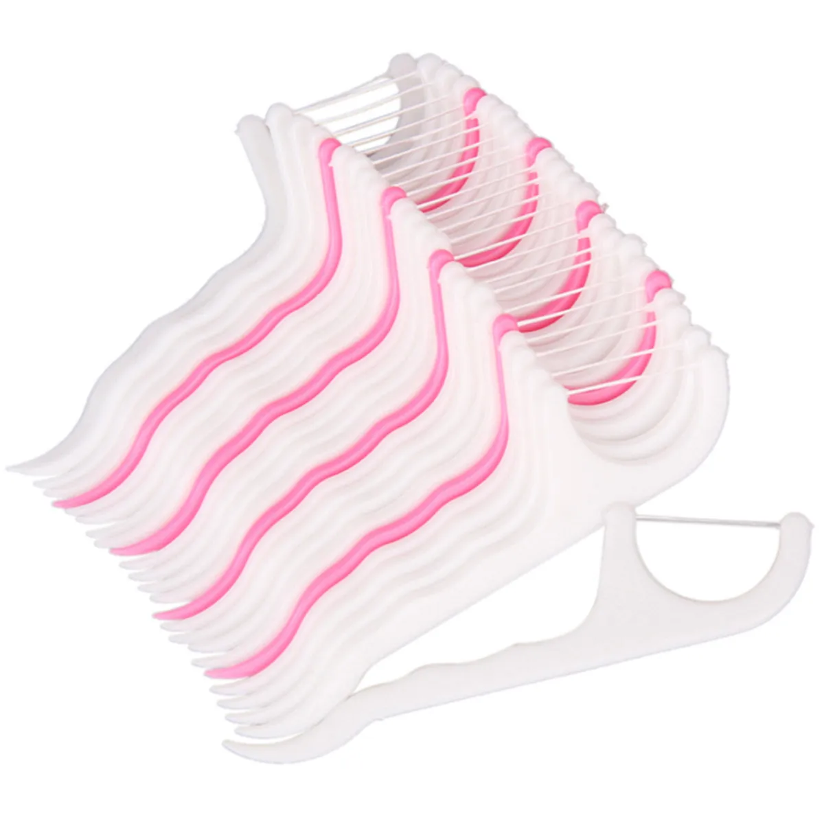 100Pcs Dental Floss Picks Portable Nylon Wire Ultra Thin Silk Teeth Cleaner Floss Pick for Stain Removal Plaque Breath