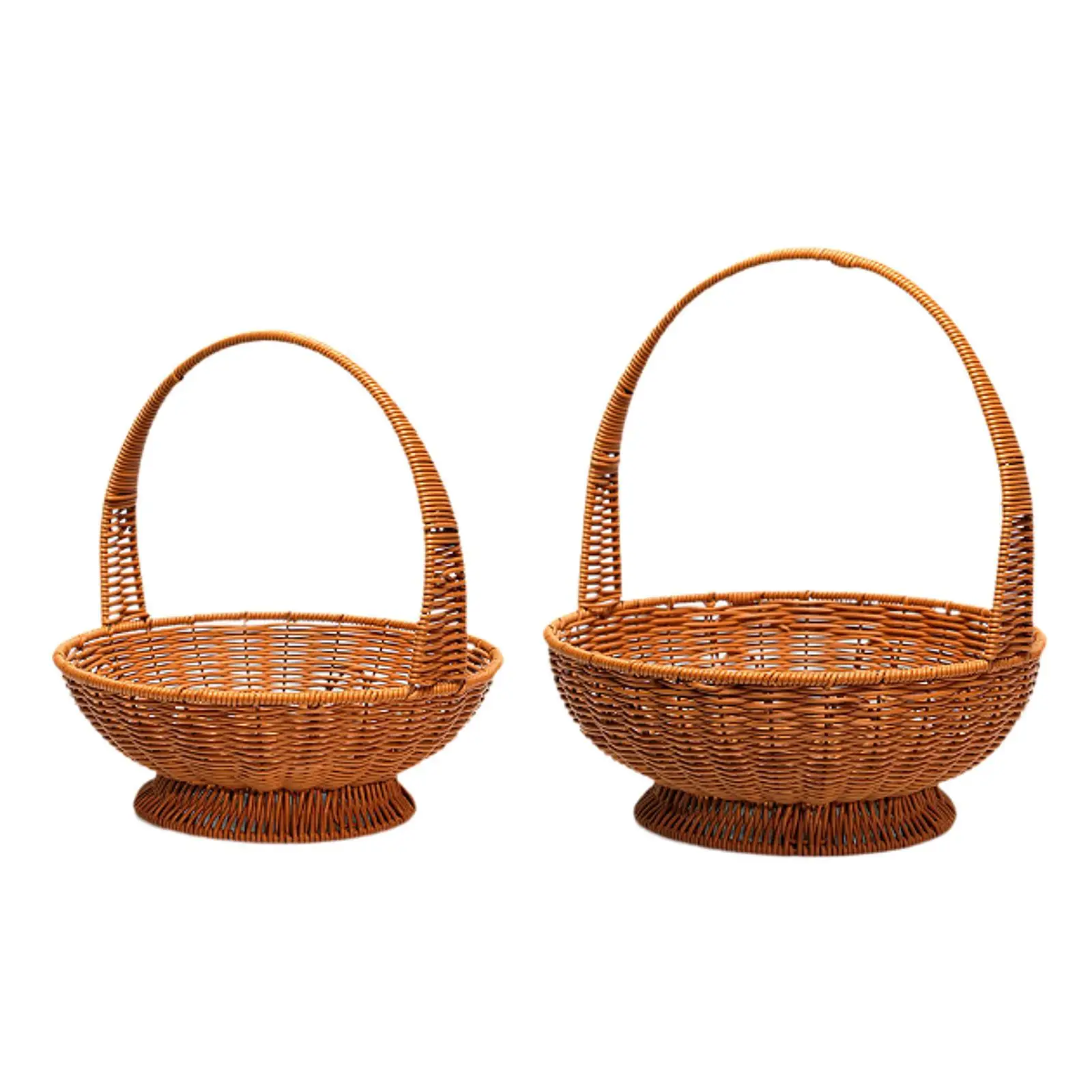 

Корзина ручной работы, круглая корзина для хранения, практичная многофункциональная корзина для пикника, декоративная корзина для праздника, свадьбы, вечеринки, декора