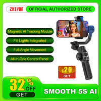 @ZHIYUN SMOOTH 5S AI Smartphone Gimbal 3-Axis Gimbals Fill Light Phone Stabilizer for iPhone 15 Pro Max Android