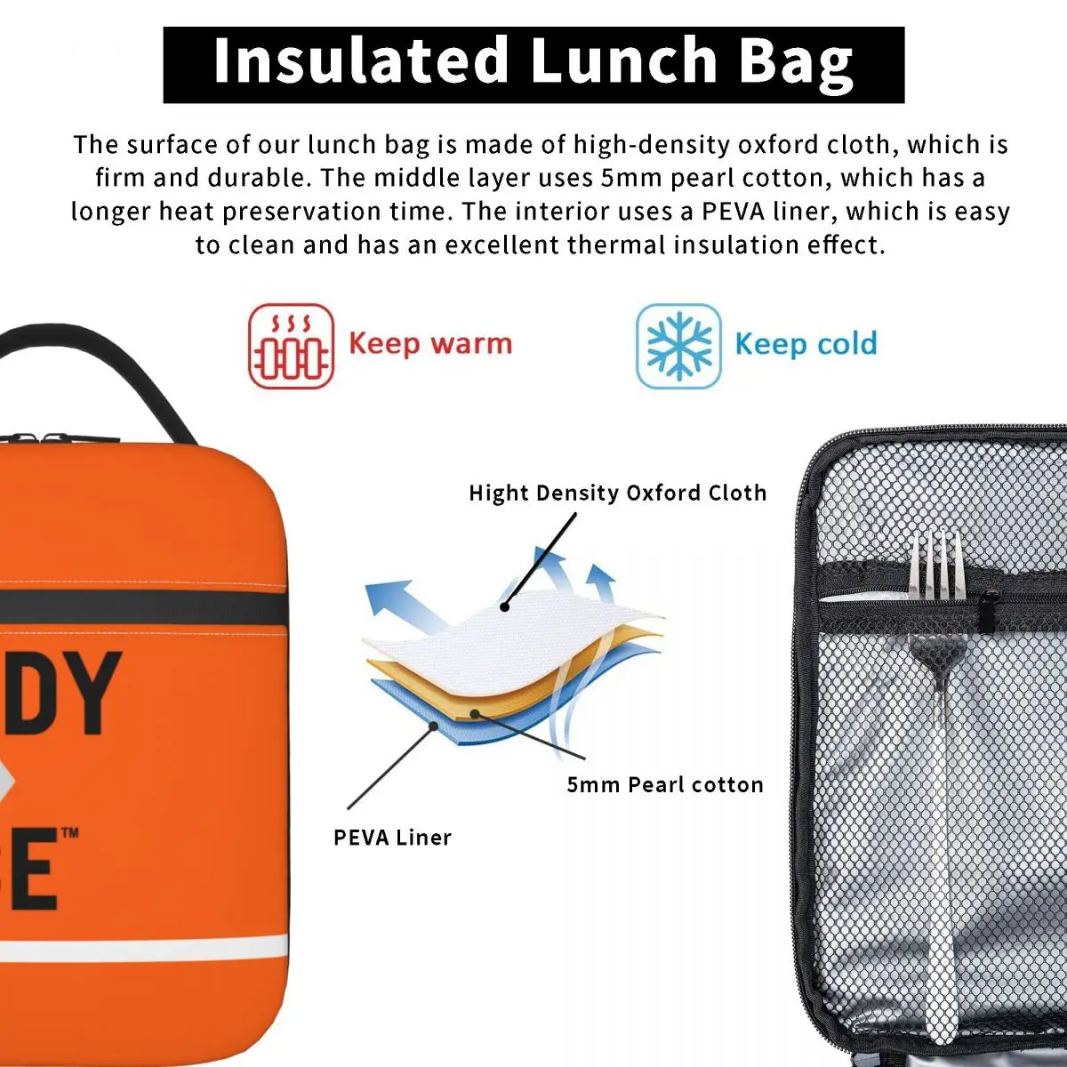 Sac à lunch isotherme avec logo prêt à courir, fourre-tout portable pour le travail, l\'école, la nourriture, le sport de course de motocycliste, la