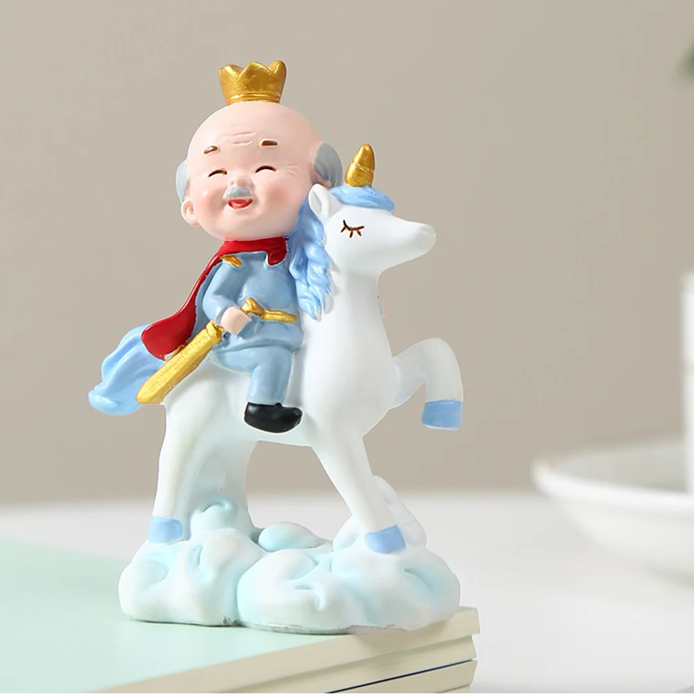 

2Pcs Romantic Unicorn Elderly Couple Resin Crafts Wedding Desktop Decor Lasting Love Ornament Elderly Figurines